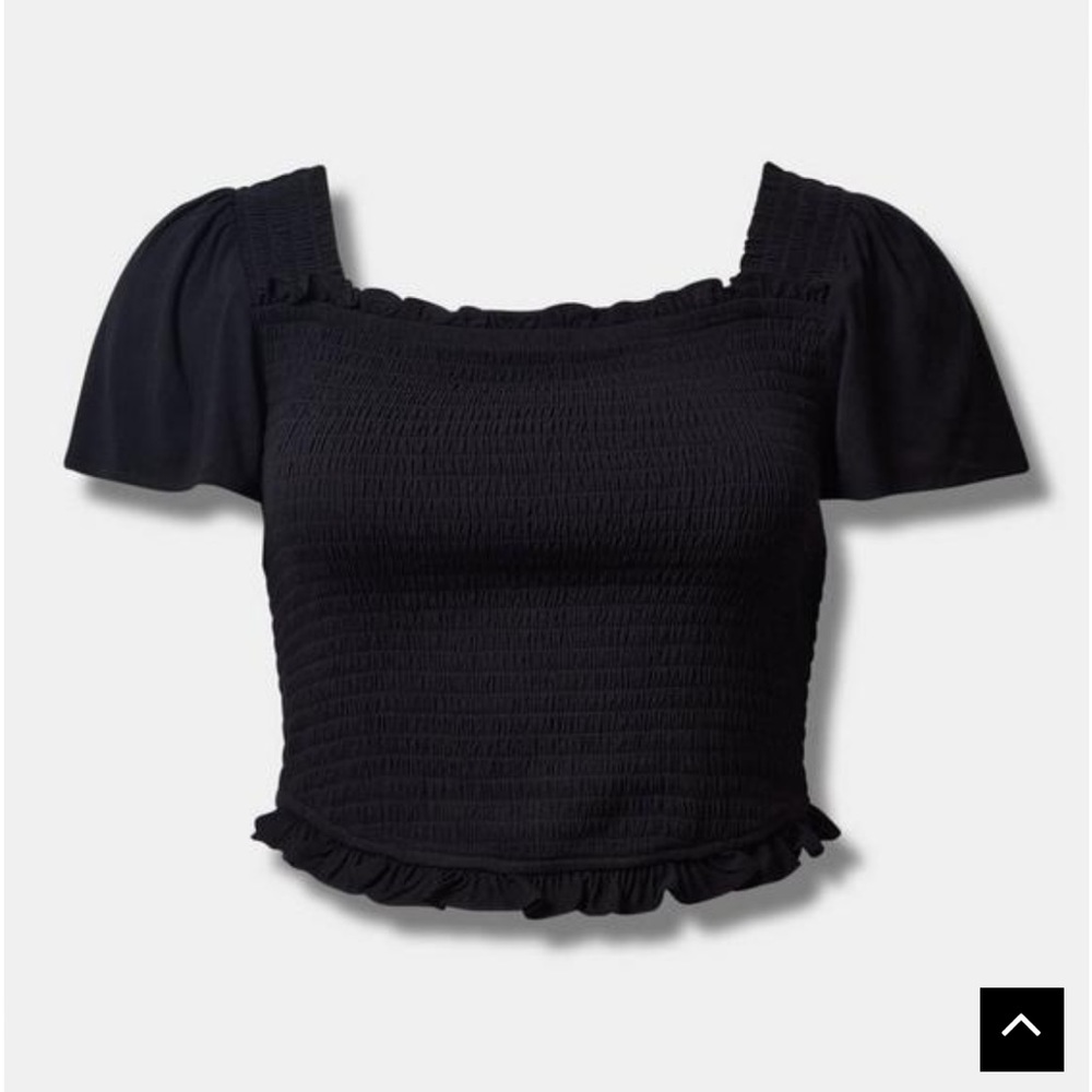 NWT Torrid Smocked Flutter Short Sleeve Crop Top 1X